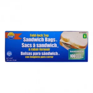 100 sacs à sandwich à rabat-fermoir