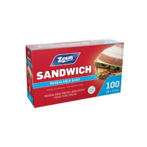 Sacs à sandwich refermables – 18 x 17 cm, paquet de 100