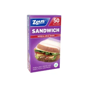 Sacs à sandwich à fermeture pression – paquet de 50