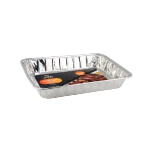 Plateau aluminium rectangulaire BBQ/rôtissoire – 30 x 45 cm