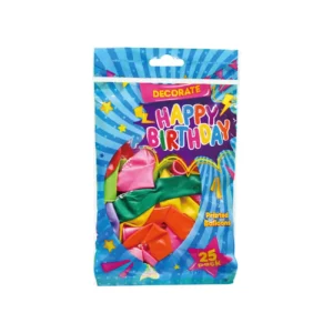 Ballons imprimés “Happy Birthday” – lot de 25