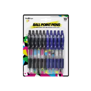 Stylos à bille avec grip - Pack de 10 - 2 couleurs