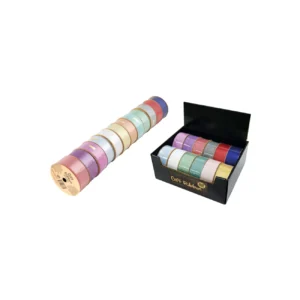 Ruban pailleté – 35 mm x 22,9 m – 12 couleurs