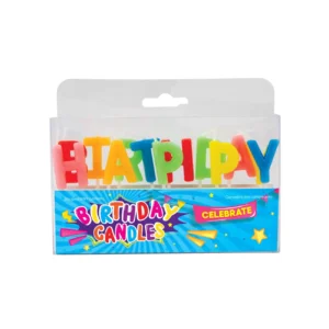 Bougies “Happy Birthday” – couleurs arc-en-ciel