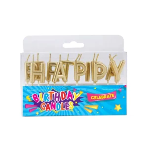 Bougies “Happy Birthday” – couleur or