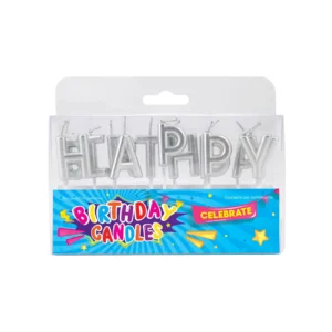 Bougies “Happy Birthday” – couleur argent