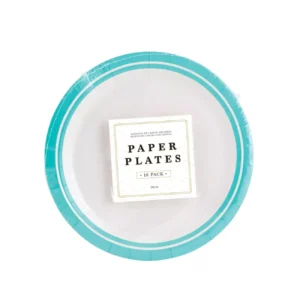 Assiettes de fête – 18 cm – turquoise – lot de 10